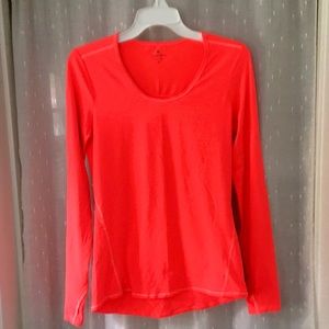 Athleta Chi Longsleeve Running Top Neon Coral - Small